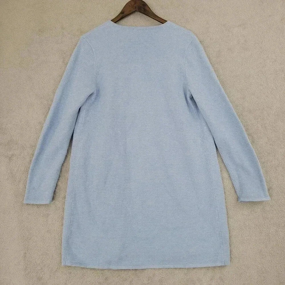 Talbots Light Blue Open Cardigan Sweater Coat M Cotton/Nylon Blend  5CT - Picture 2 of 8